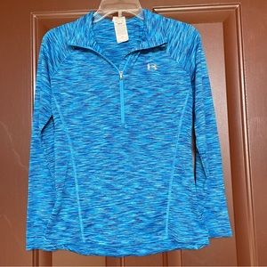 Under Armour Women’s Small Pullover 1/4 Zip Blue Stretch Long Sleeve